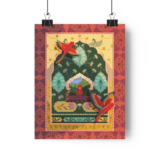 Giclée Art Print — Exotic Bird Persian-Style Illustration