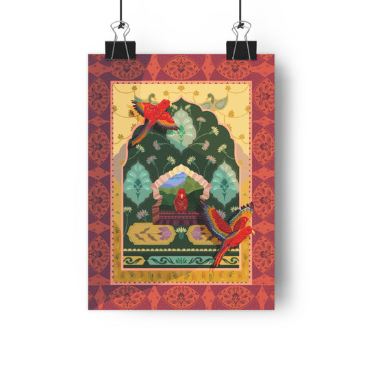 Giclée Art Print — Exotic Bird Persian-Style Illustration