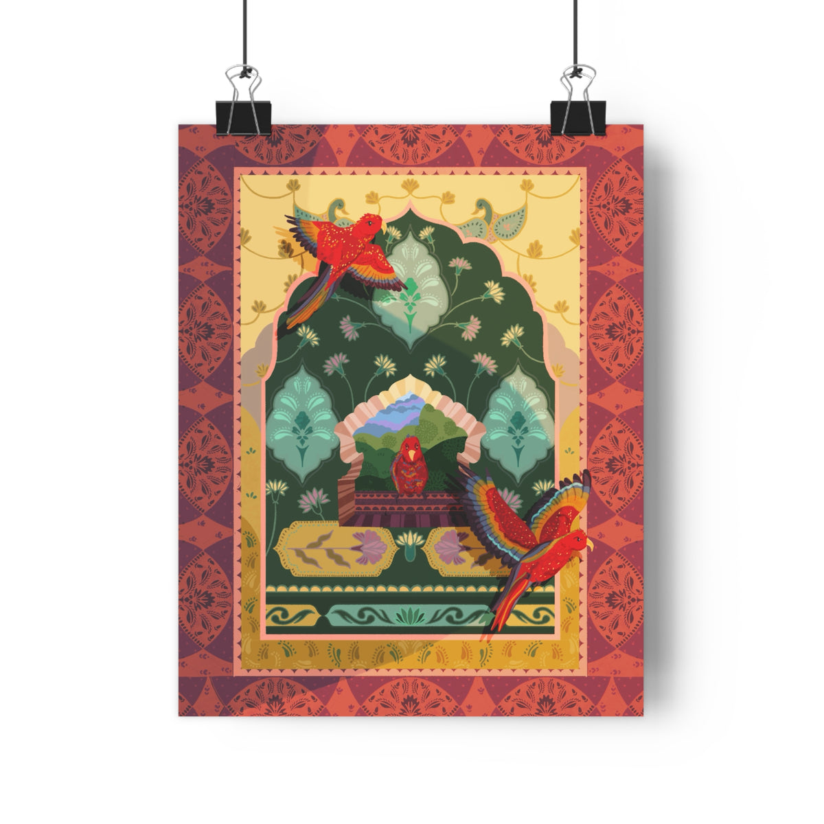 Giclée Art Print — Exotic Bird Persian-Style Illustration