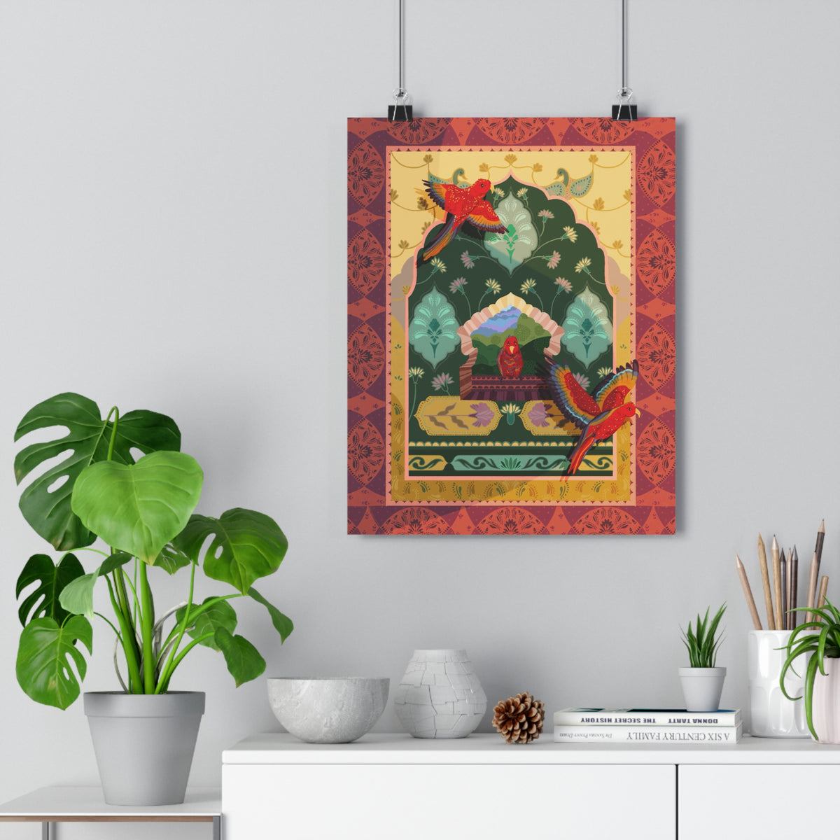 Giclée Art Print — Exotic Bird Persian-Style Illustration